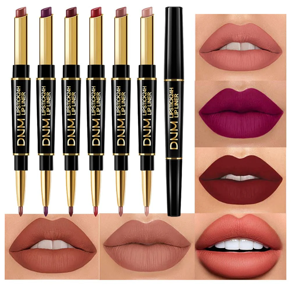 6-Piece Lipstick & Liner Set ~ All-day color and definition in one simple step (All 6 Colors Included) - Image 4