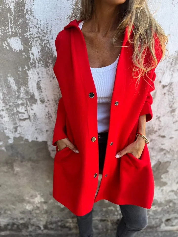 Casual Single Breasted Hooded Jacket ~ Throw-on style for breezy spring & autumn days. - Image 11