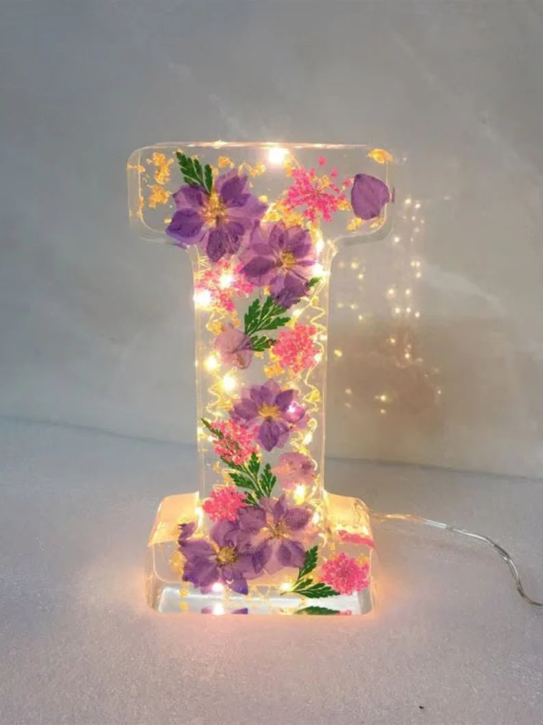 Handmade Floral Resin Night Light ~ Bring artistic light to your home effortlessly - Image 9
