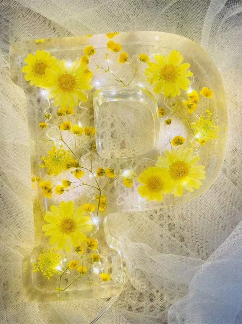 Handmade Floral Resin Night Light ~ Bring artistic light to your home effortlessly. - Image 16