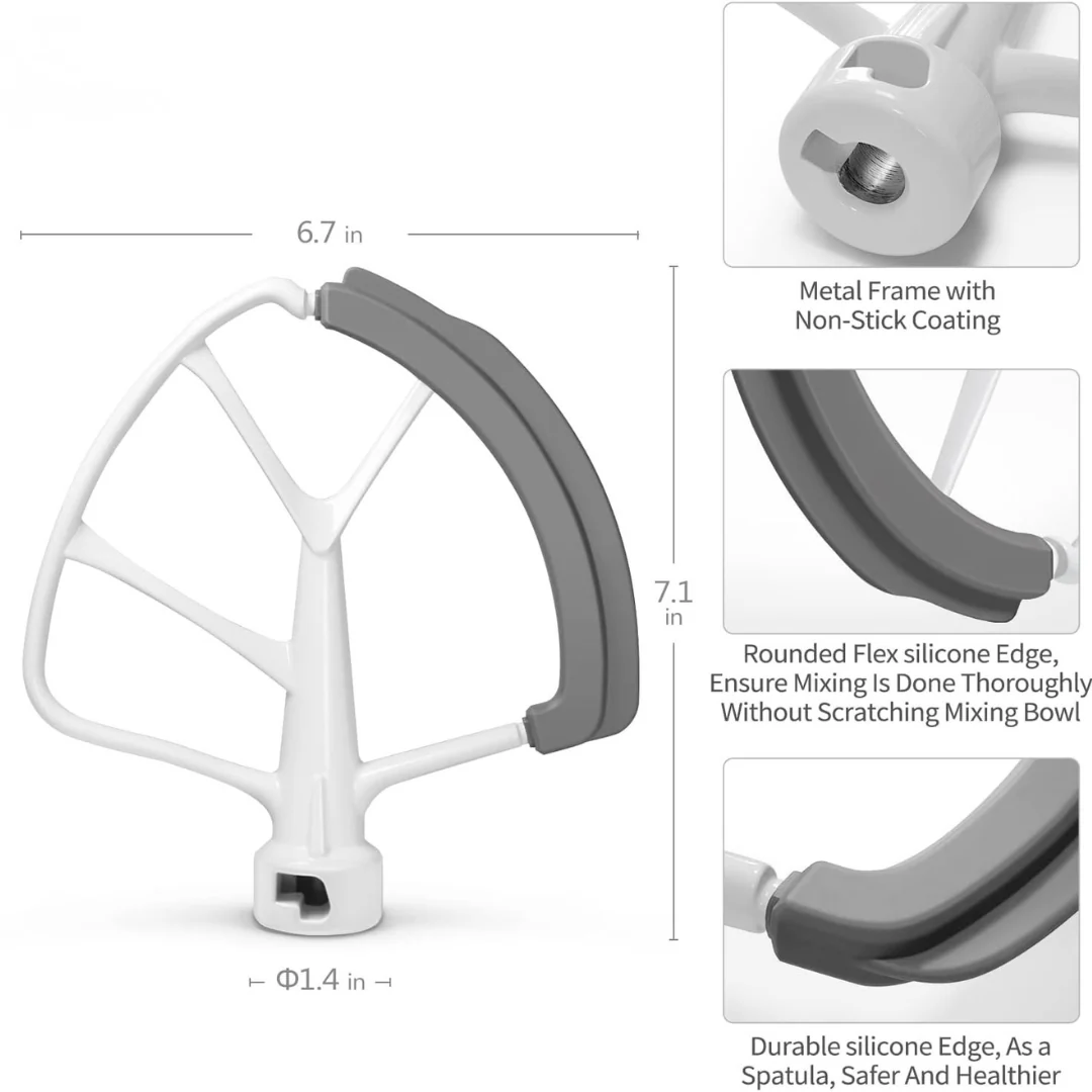 Flex edge beater for mixers ~ Smooth, Even Mixing with Zero Scraping. - Image 3