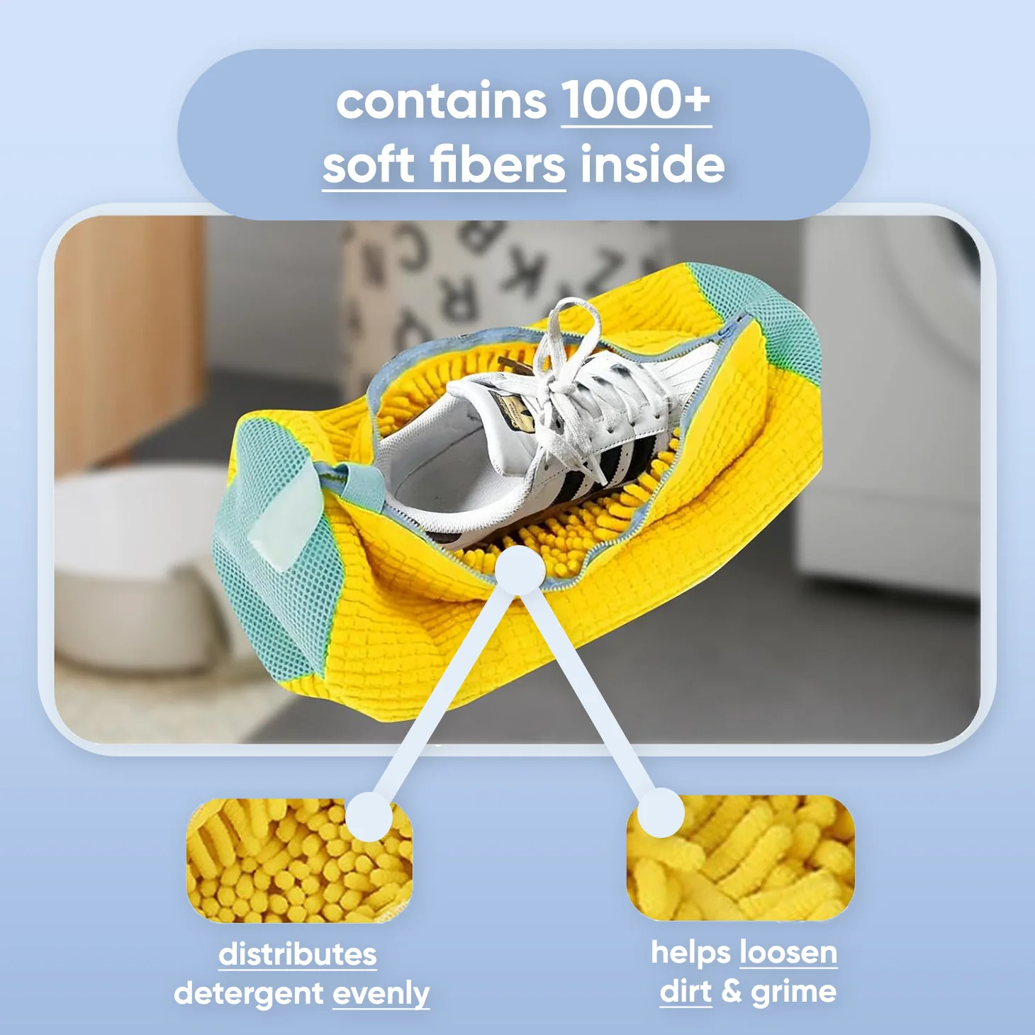 Laundry shoe bag ~ Effortlessly clean shoes without damage in minutes - Image 2
