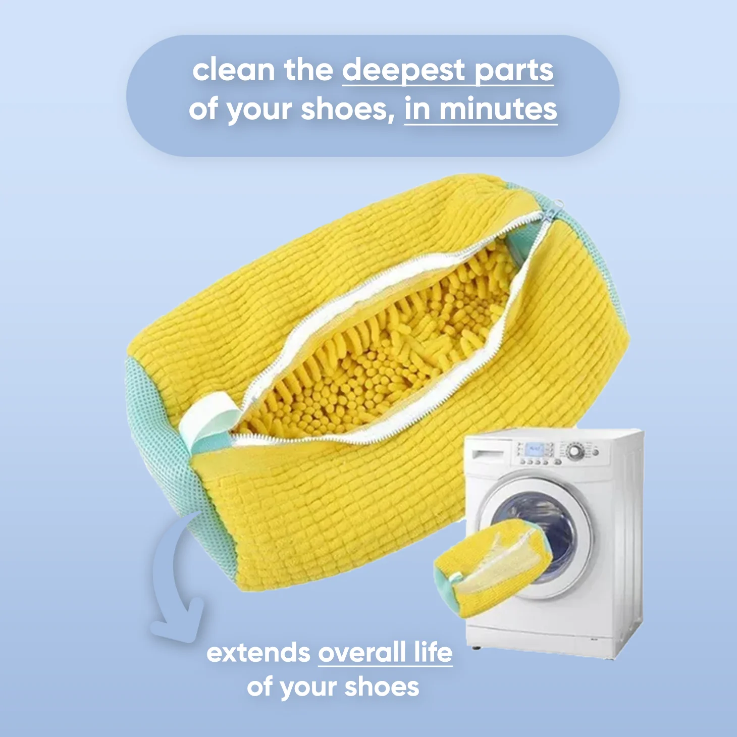 Laundry shoe bag ~ Effortlessly clean shoes without damage in minutes - Image 3