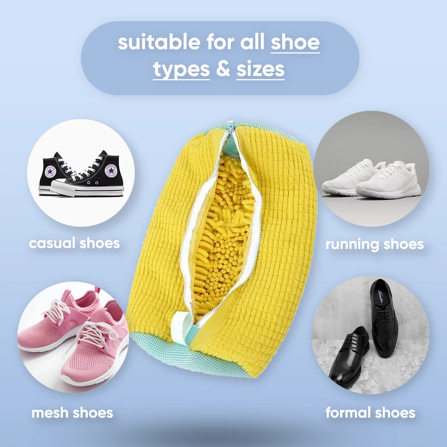 Laundry shoe bag ~ Effortlessly clean shoes without damage in minutes - Image 6