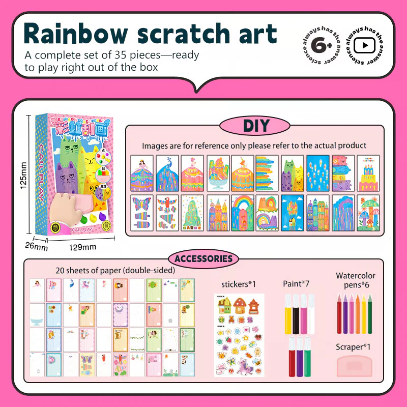 Rainbow Scratch Art Kit ~ Create Colorful Masterpieces with a Simple Scratch - Image 10