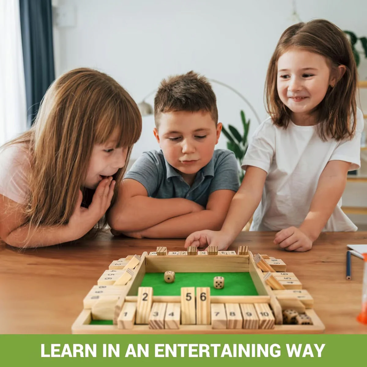 Shut The Box Board Game ~ Classic wooden dice game for family fun - Image 2