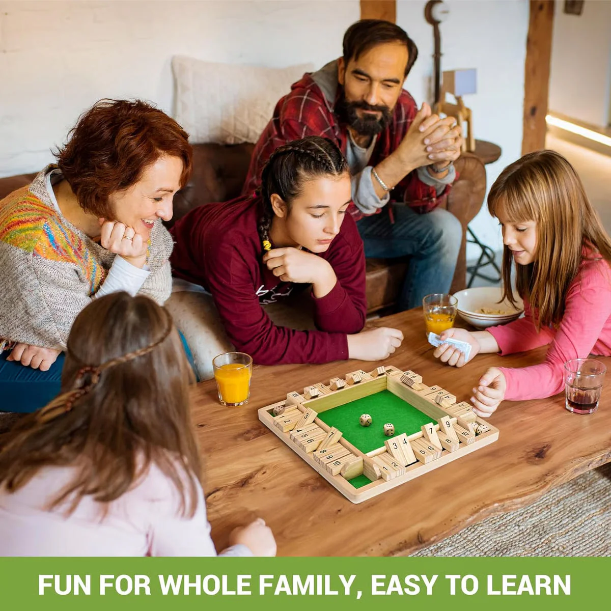 Shut The Box Board Game ~ Classic wooden dice game for family fun - Image 3